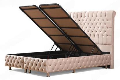 Lit coffre luna velours