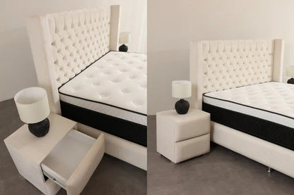 Lit coffre bianca velours