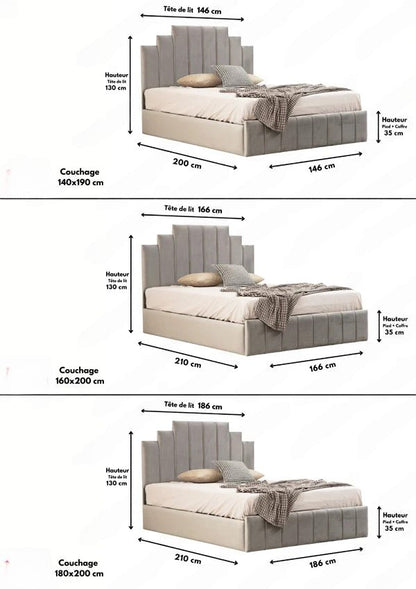 Cadre de lit natura velours