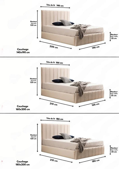 Cadre de lit polo velours